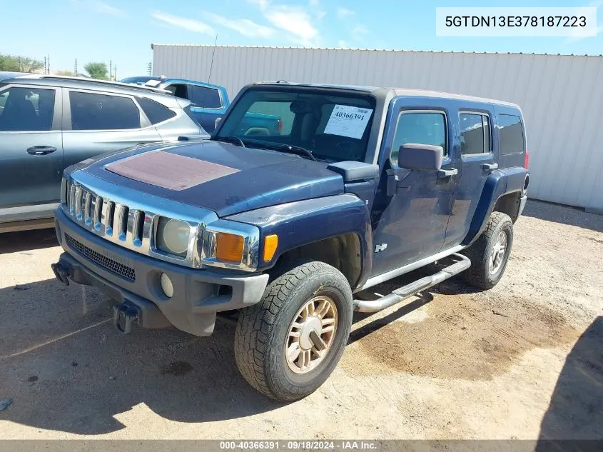 5GTDN13E378187223 2007 Hummer H3 Suv