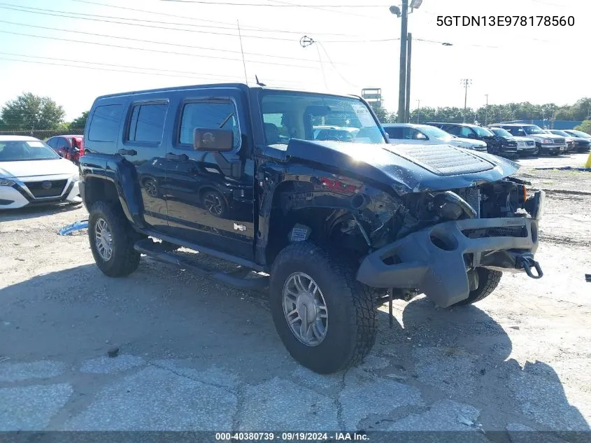 5GTDN13E978178560 2007 Hummer H3 Suv