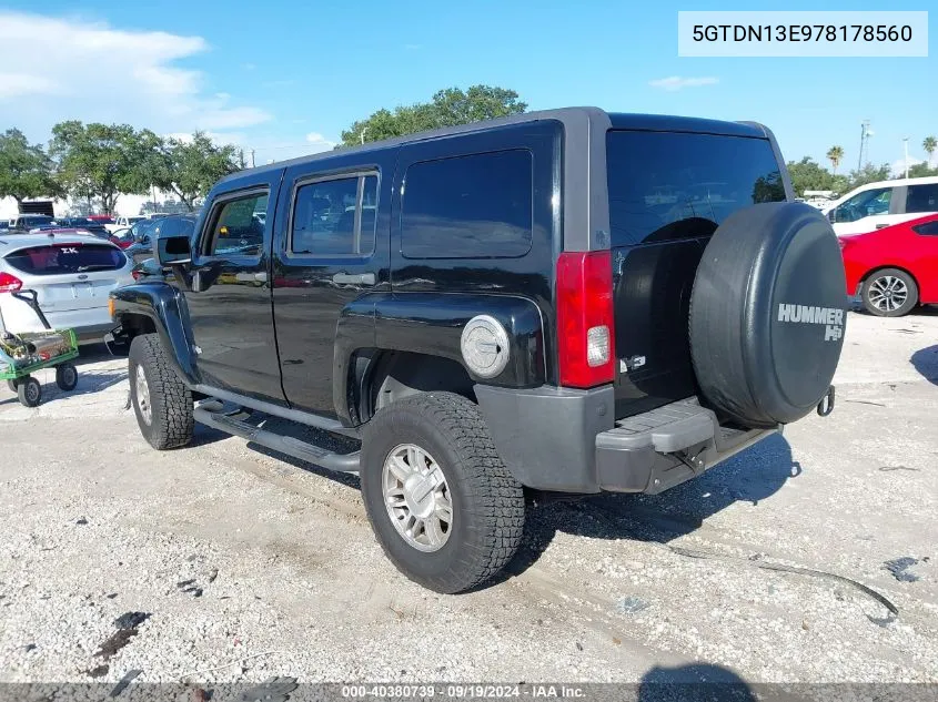 5GTDN13E978178560 2007 Hummer H3 Suv