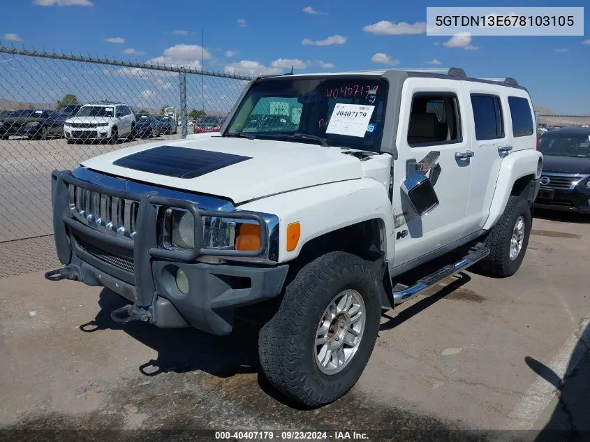 5GTDN13E678103105 2007 Hummer H3 Suv