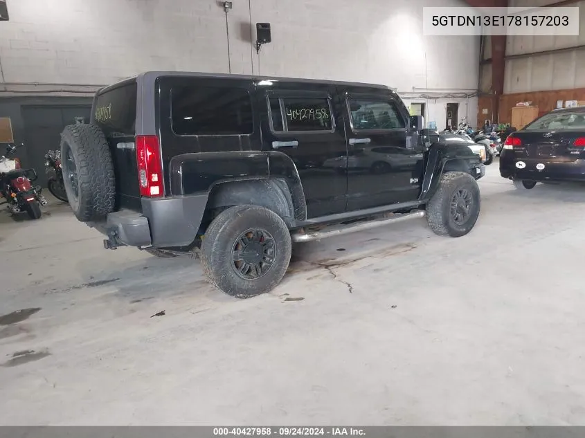 5GTDN13E178157203 2007 Hummer H3 Suv