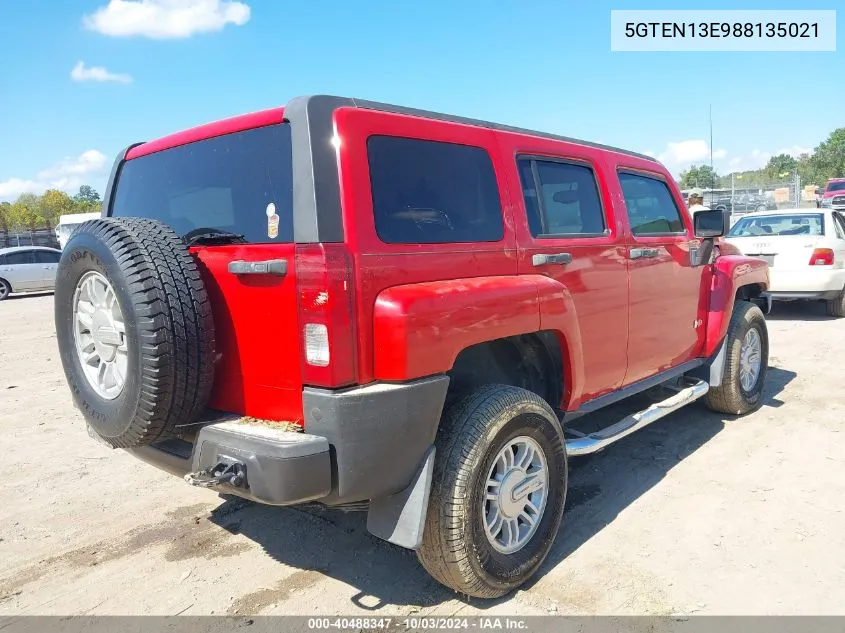 5GTEN13E988135021 2008 Hummer H3 Suv