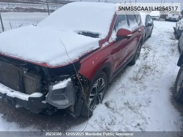 5NMS5CAA1LH254517 2020 Hyundai Santa Fe Ultimate 2.0T