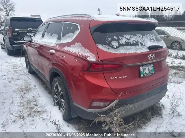 5NMS5CAA1LH254517 2020 Hyundai Santa Fe Ultimate 2.0T