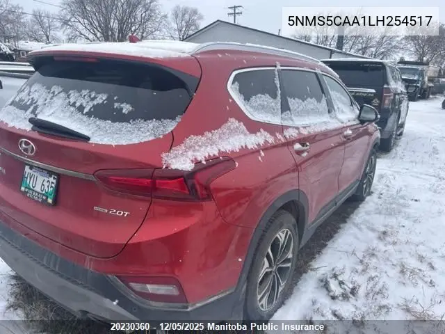 5NMS5CAA1LH254517 2020 Hyundai Santa Fe Ultimate 2.0T