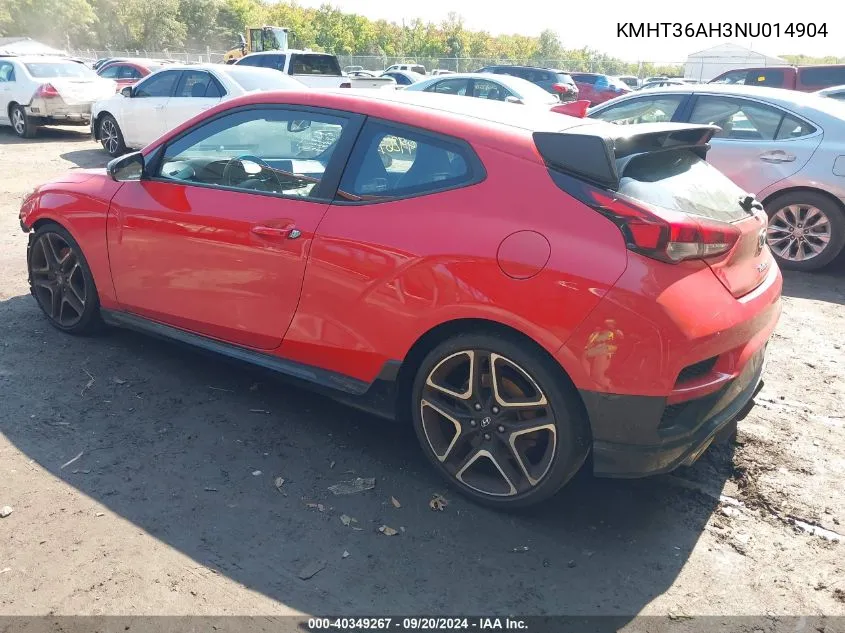 KMHT36AH3NU014904 2022 Hyundai Veloster N