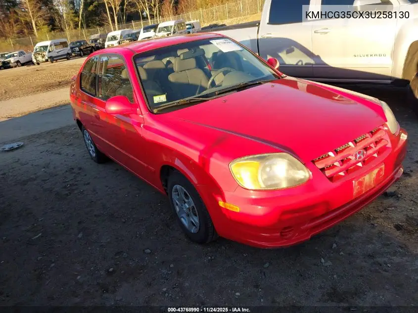 KMHCG35CX3U258130 2003 Hyundai Accent Gl