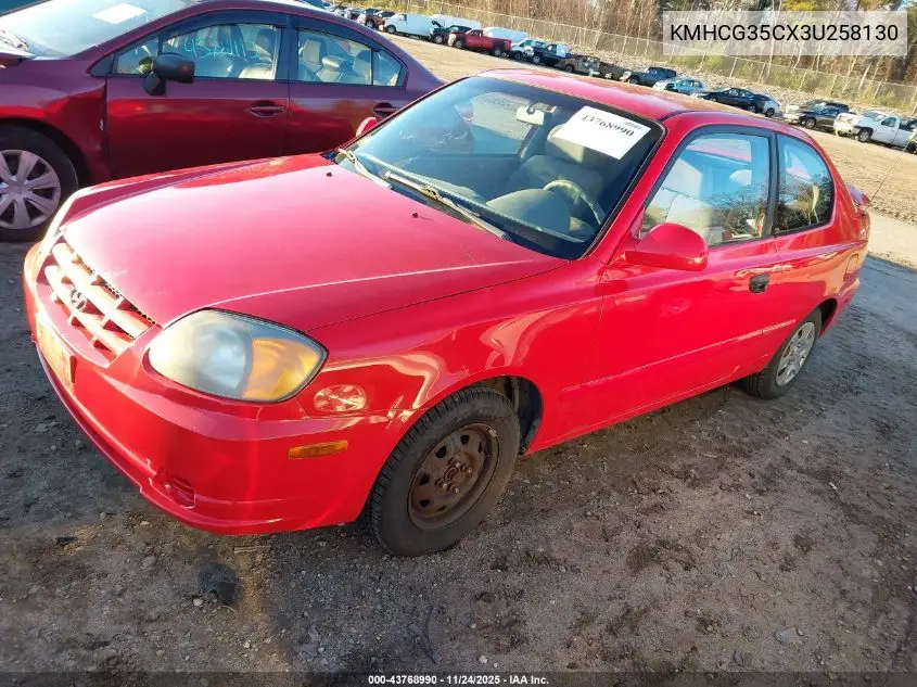 KMHCG35CX3U258130 2003 Hyundai Accent Gl