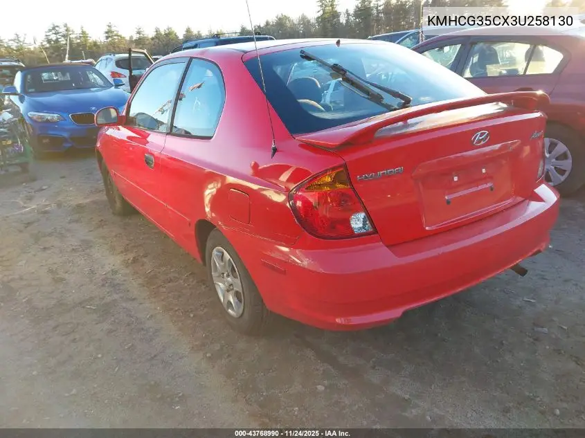 KMHCG35CX3U258130 2003 Hyundai Accent Gl