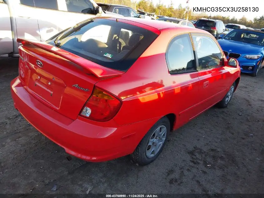 KMHCG35CX3U258130 2003 Hyundai Accent Gl