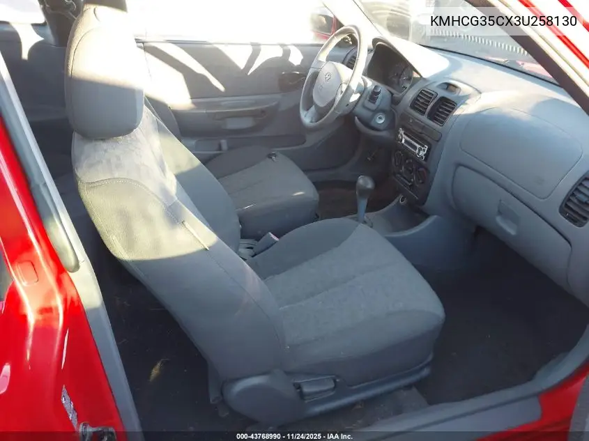 KMHCG35CX3U258130 2003 Hyundai Accent Gl