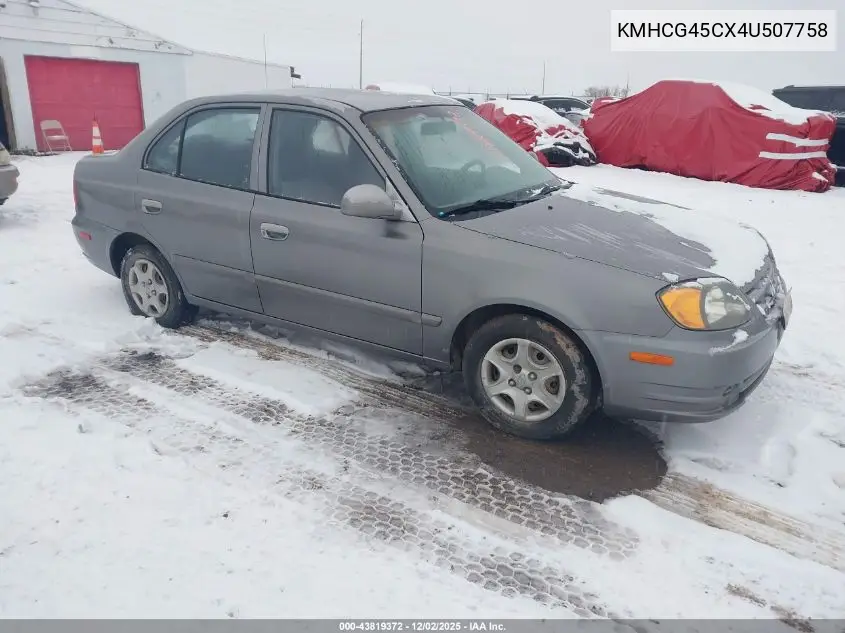KMHCG45CX4U507758 2004 Hyundai Accent Gl