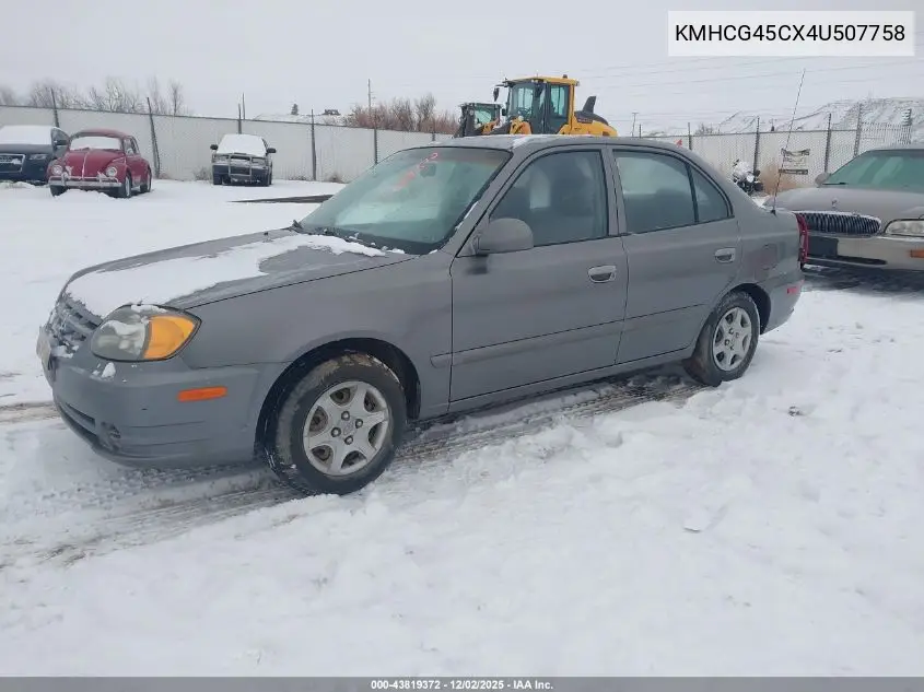 KMHCG45CX4U507758 2004 Hyundai Accent Gl