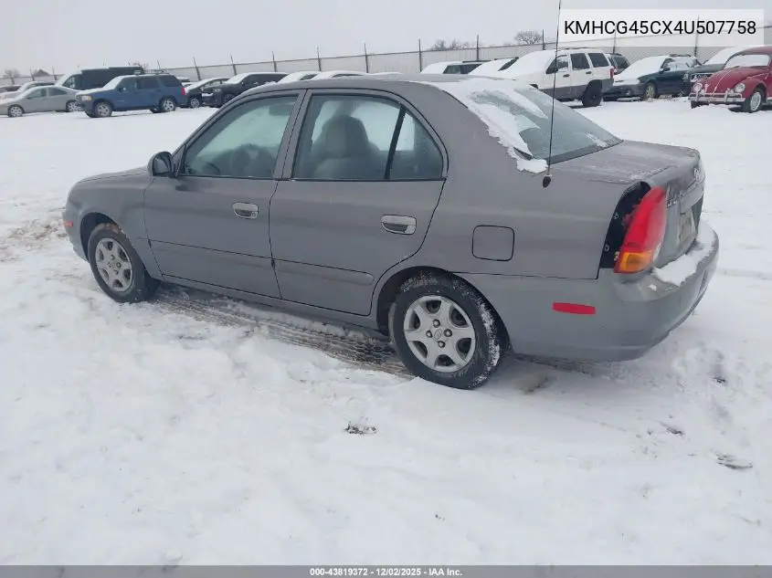 KMHCG45CX4U507758 2004 Hyundai Accent Gl