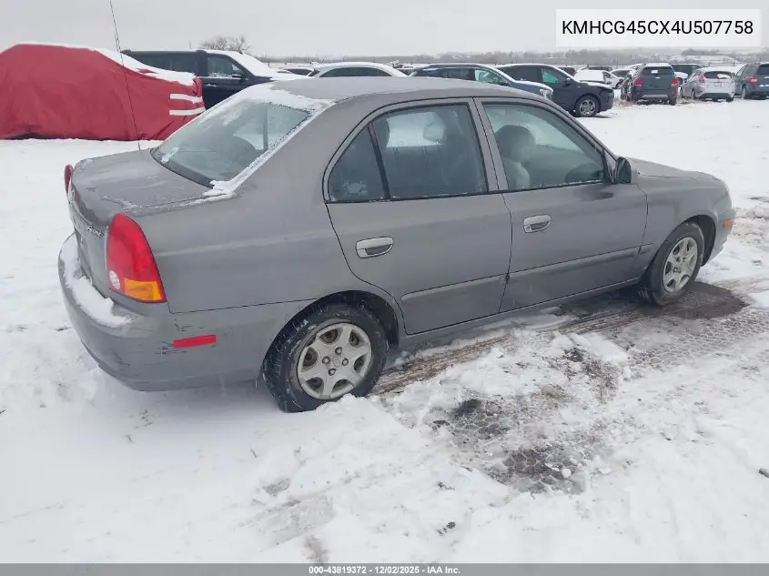 KMHCG45CX4U507758 2004 Hyundai Accent Gl