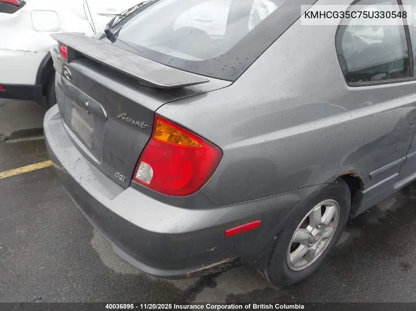 KMHCG35C75U330548 2005 Hyundai Accent Gs