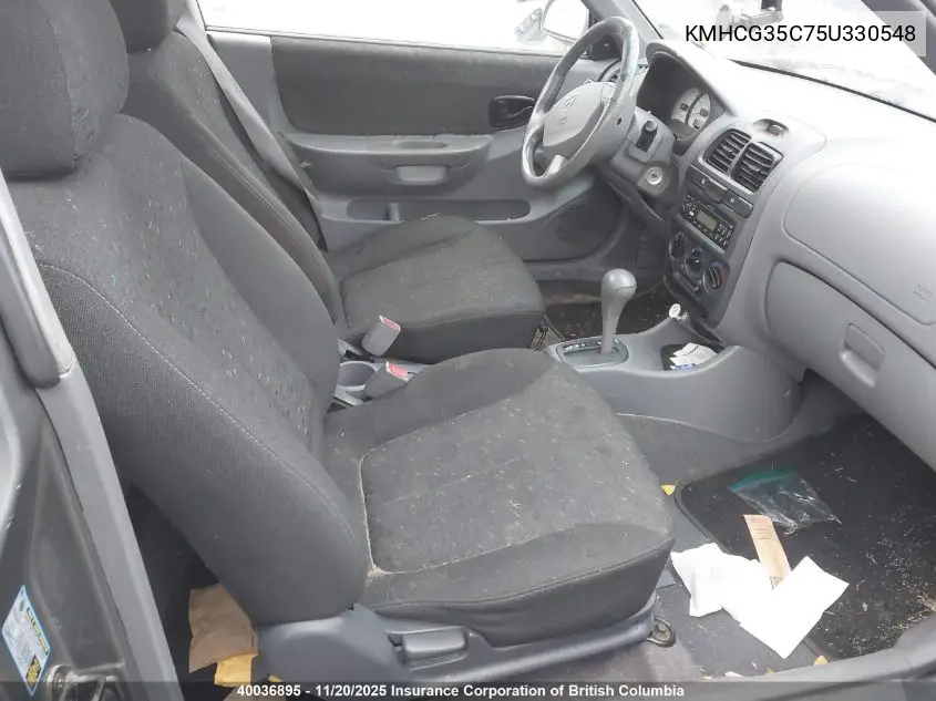 KMHCG35C75U330548 2005 Hyundai Accent Gs
