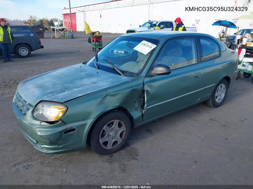 KMHCG35C95U324329 2005 Hyundai Accent Gls/Gt