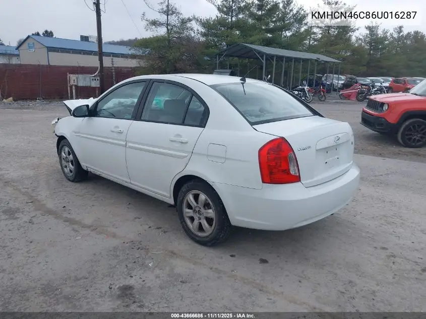 KMHCN46C86U016287 2006 Hyundai Accent Gls