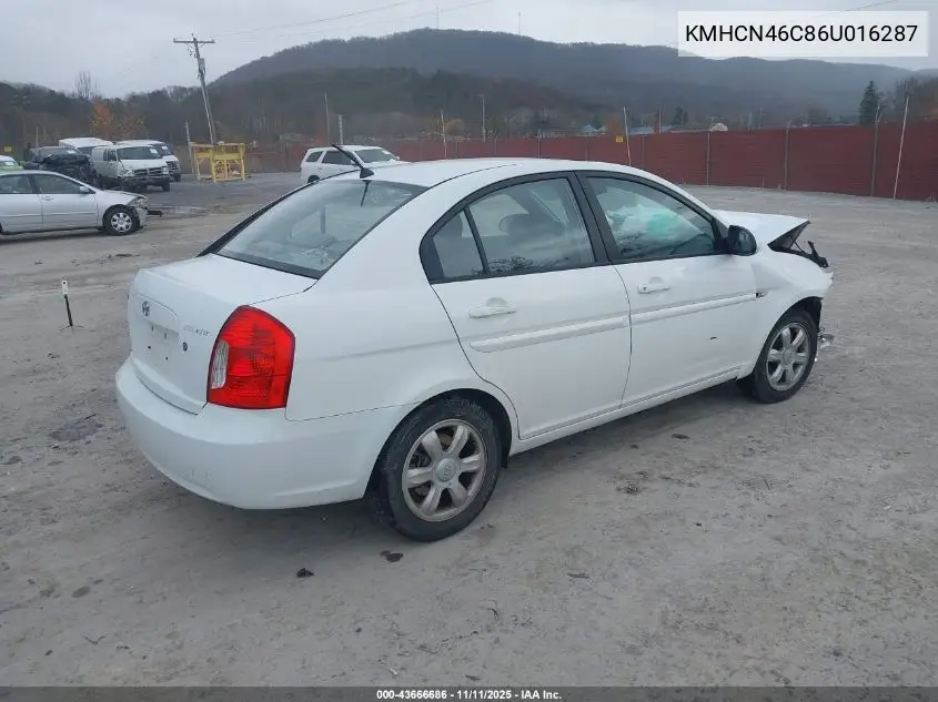 KMHCN46C86U016287 2006 Hyundai Accent Gls