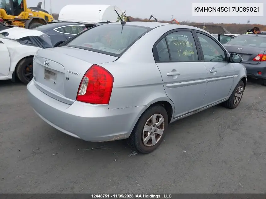 KMHCN45C17U089021 2007 Hyundai Accent Gls