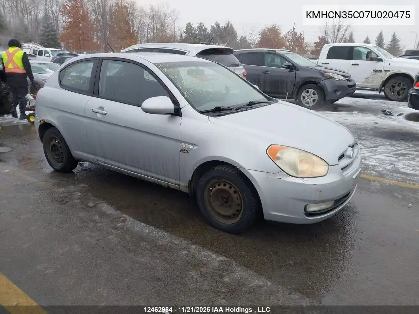 KMHCN35C07U020475 2007 Hyundai Accent Gs
