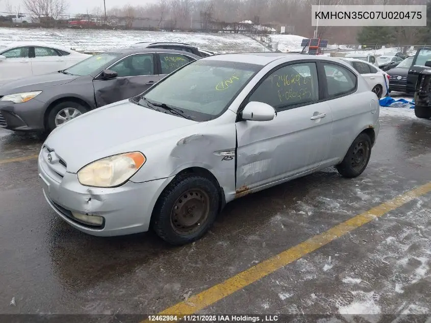 KMHCN35C07U020475 2007 Hyundai Accent Gs