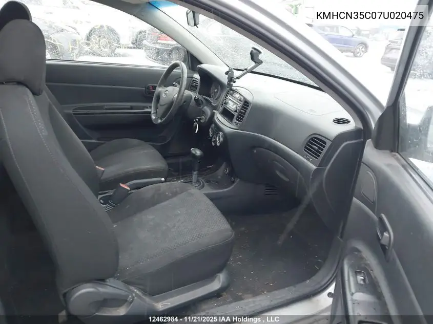KMHCN35C07U020475 2007 Hyundai Accent Gs