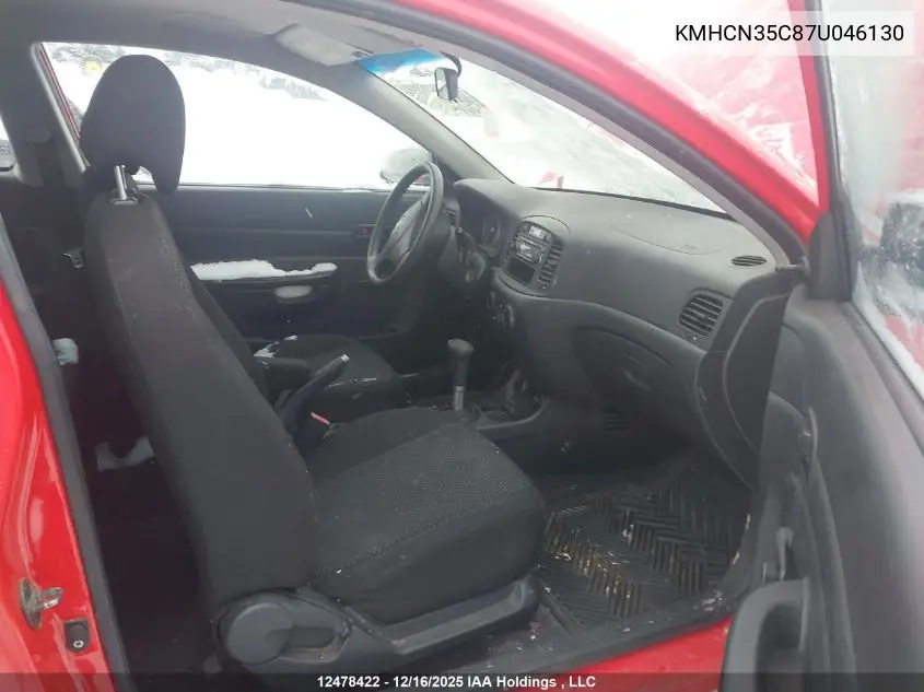 KMHCN35C87U046130 2007 Hyundai Accent Gs/Sr