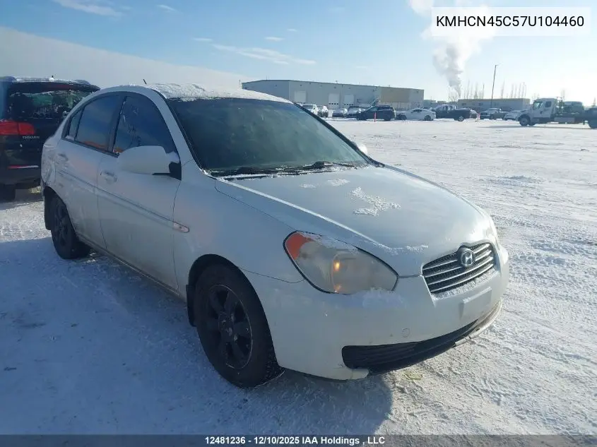 KMHCN45C57U104460 2007 Hyundai Accent Gl/Gls