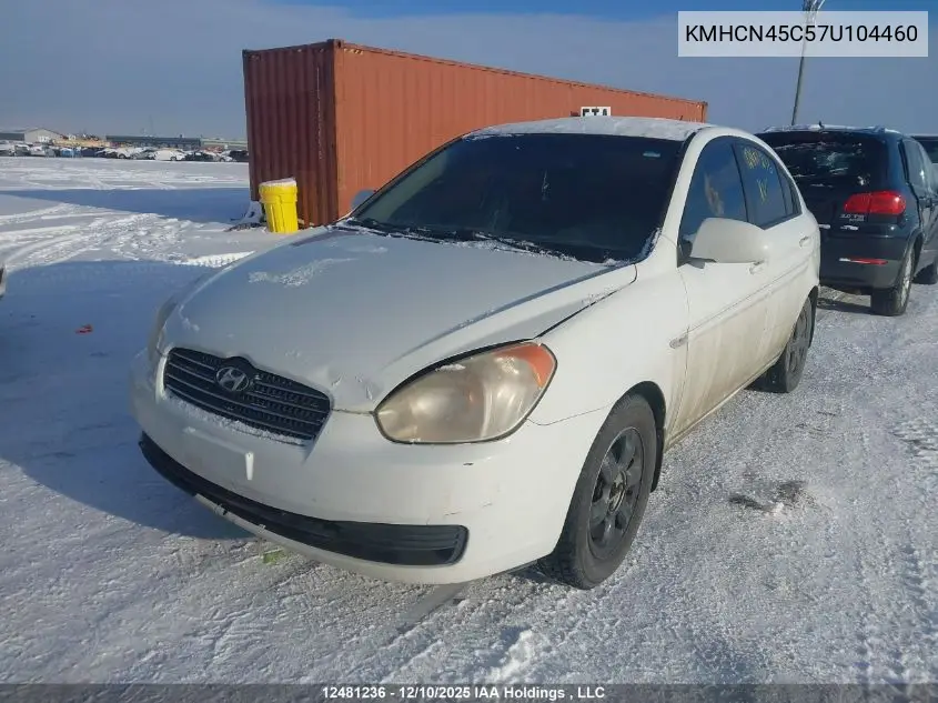 KMHCN45C57U104460 2007 Hyundai Accent Gl/Gls