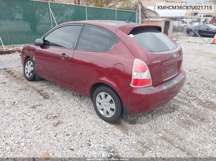KMHCM36C87U021715 2007 Hyundai Accent Gs