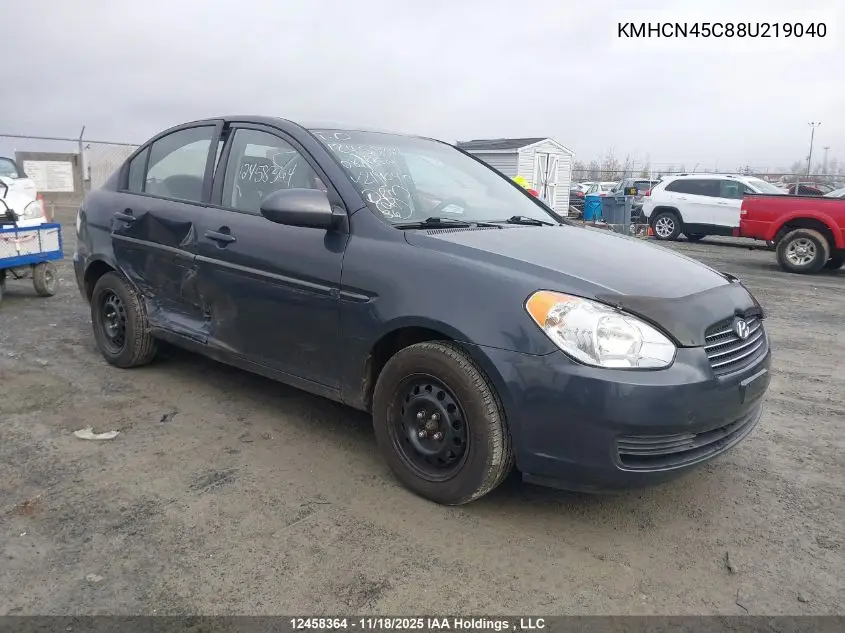 KMHCN45C88U219040 2008 Hyundai Accent Gl/Gls/L