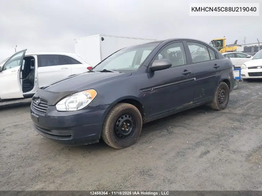 KMHCN45C88U219040 2008 Hyundai Accent Gl/Gls/L