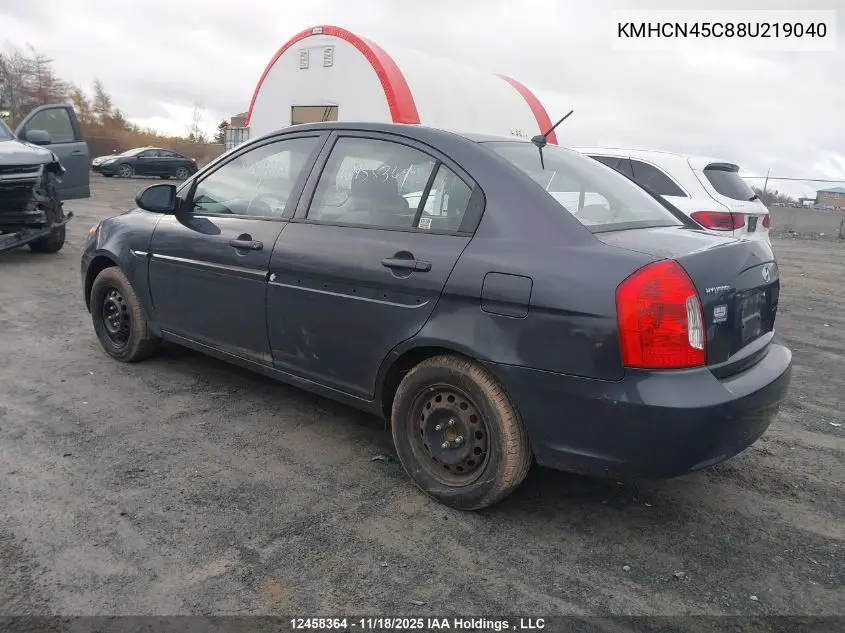 KMHCN45C88U219040 2008 Hyundai Accent Gl/Gls/L