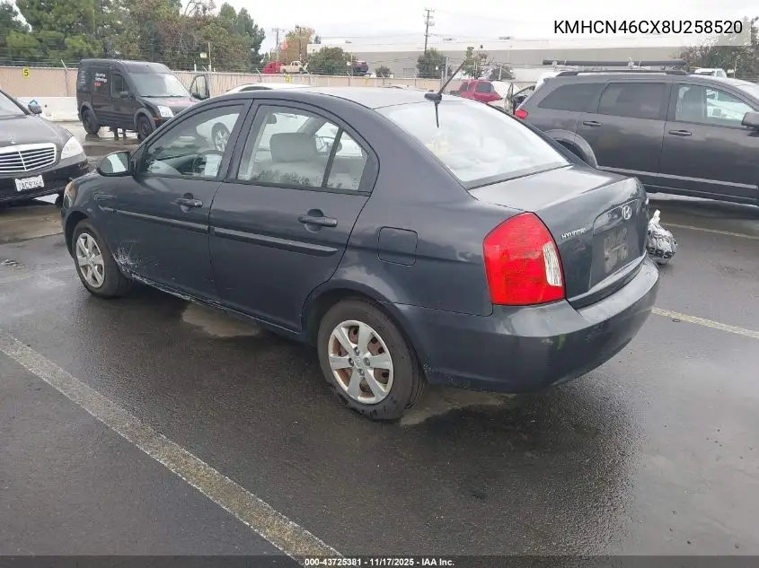 KMHCN46CX8U258520 2008 Hyundai Accent Gls