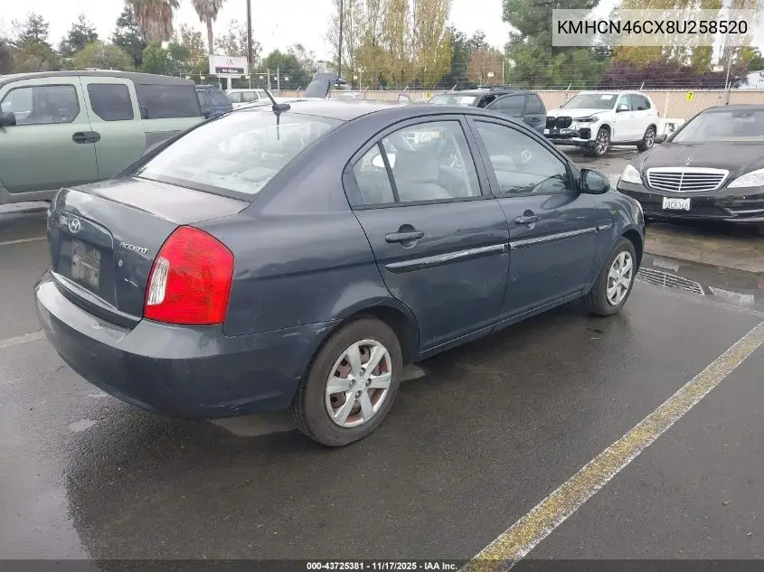 KMHCN46CX8U258520 2008 Hyundai Accent Gls