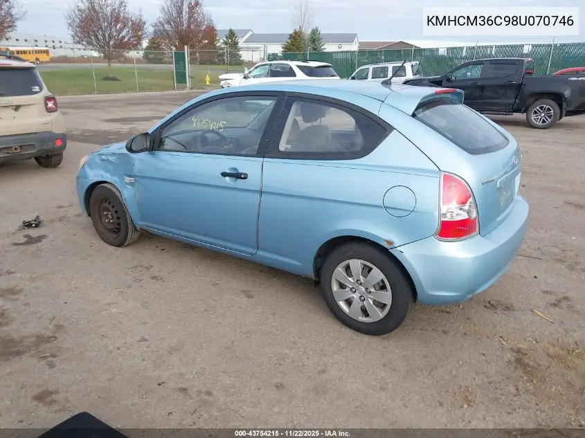 KMHCM36C98U070746 2008 Hyundai Accent Gs