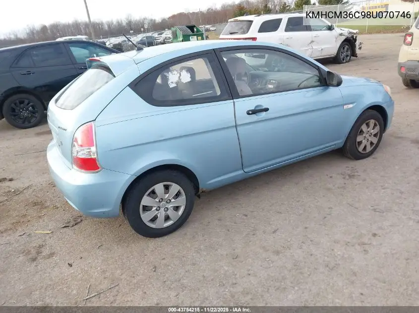 KMHCM36C98U070746 2008 Hyundai Accent Gs