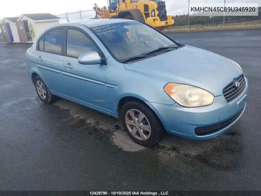 KMHCN45C89U345920 2009 Hyundai Accent Gls