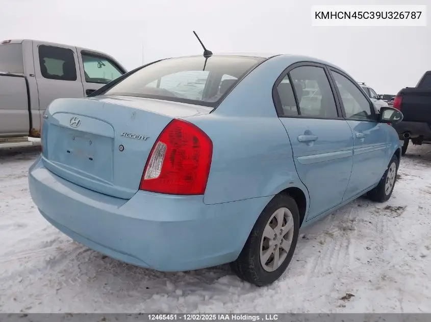KMHCN45C39U326787 2009 Hyundai Accent Gls