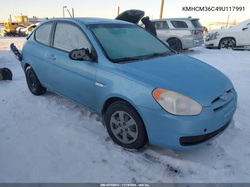KMHCM36C49U117991 2009 Hyundai Accent Gs