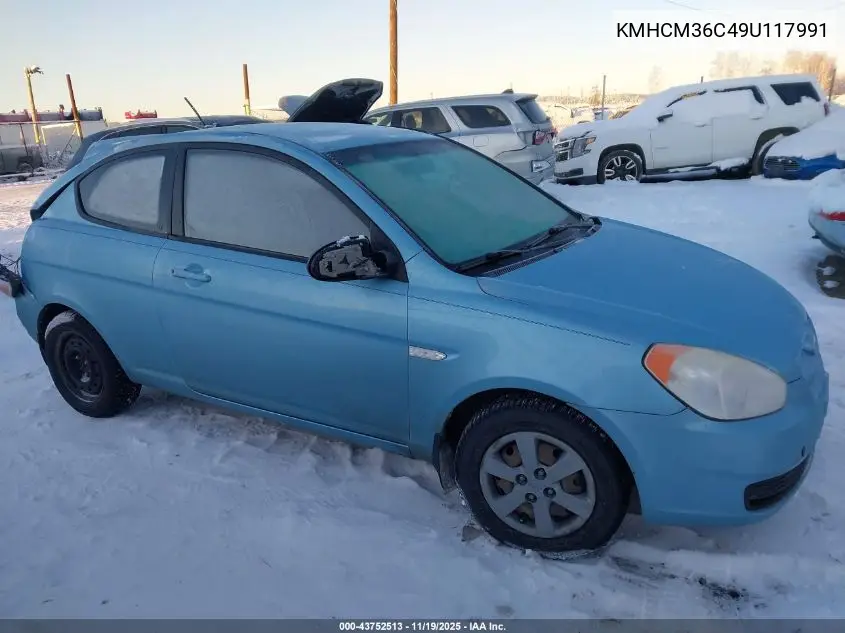 KMHCM36C49U117991 2009 Hyundai Accent Gs