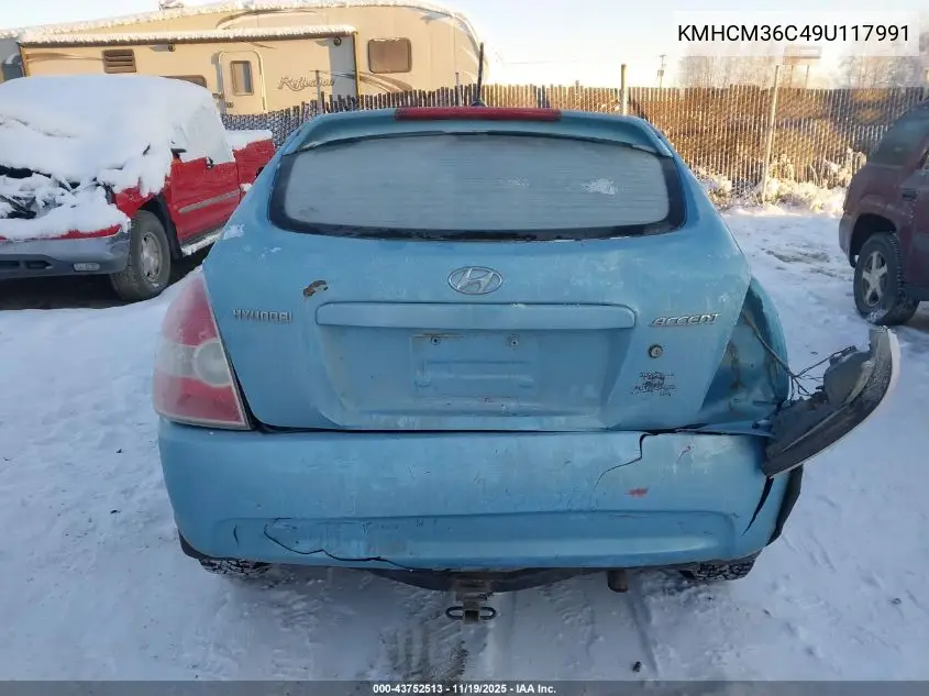 KMHCM36C49U117991 2009 Hyundai Accent Gs