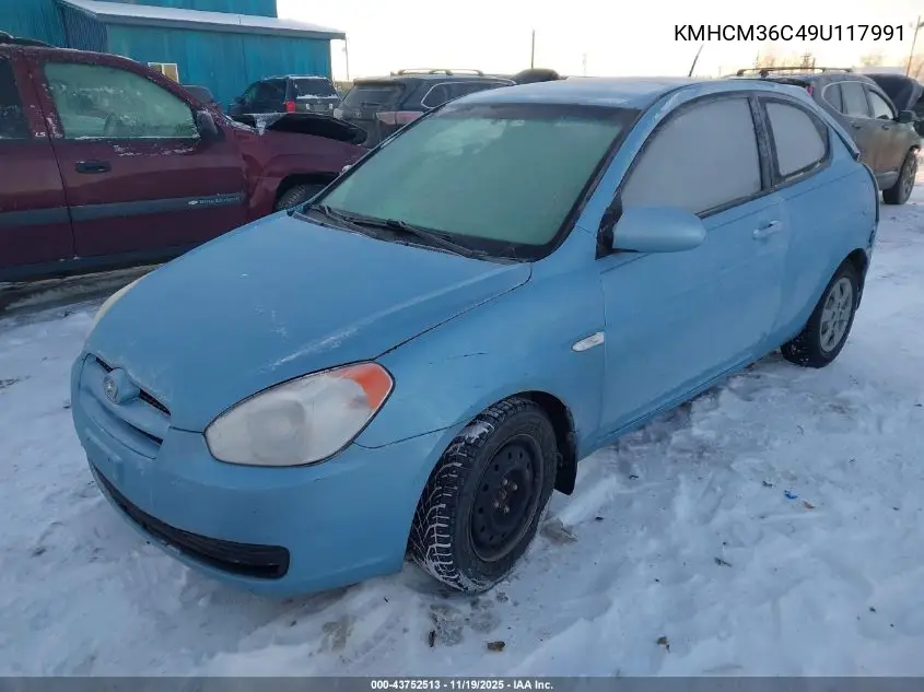 KMHCM36C49U117991 2009 Hyundai Accent Gs
