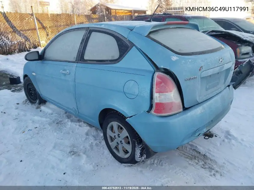 KMHCM36C49U117991 2009 Hyundai Accent Gs