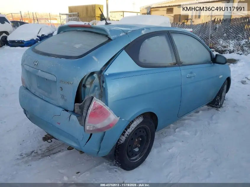 KMHCM36C49U117991 2009 Hyundai Accent Gs