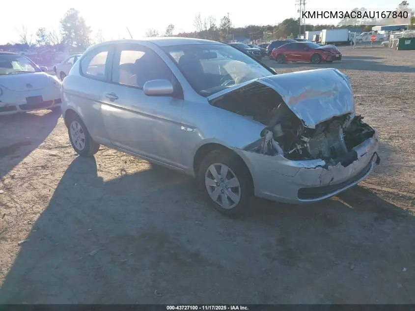 KMHCM3AC8AU167840 2010 Hyundai Accent Gs