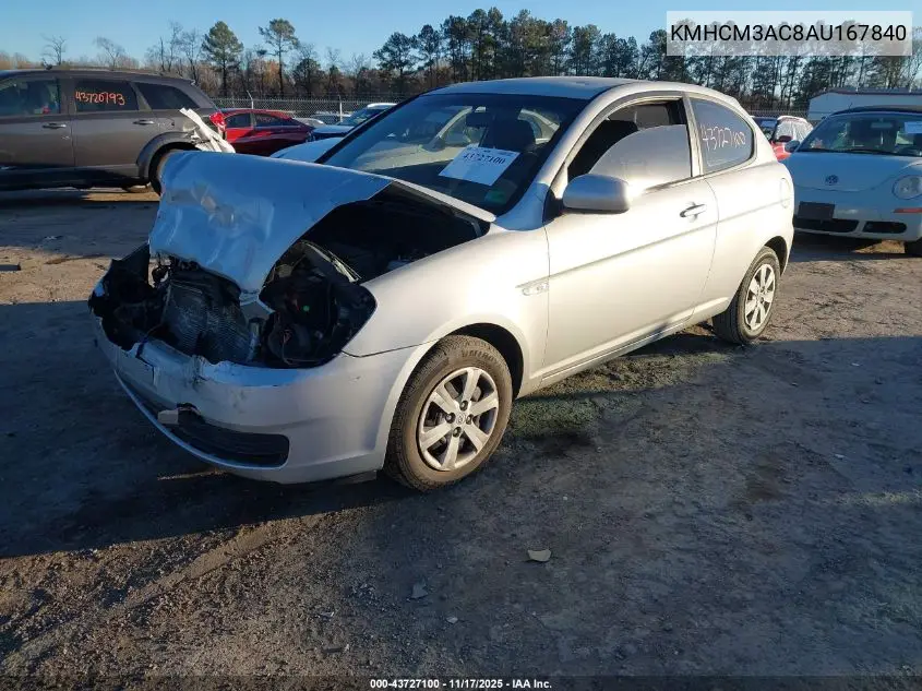 KMHCM3AC8AU167840 2010 Hyundai Accent Gs