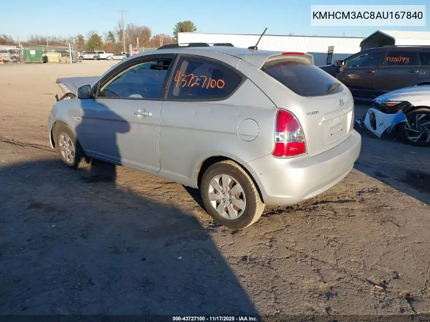 KMHCM3AC8AU167840 2010 Hyundai Accent Gs